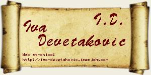 Iva Devetaković vizit kartica